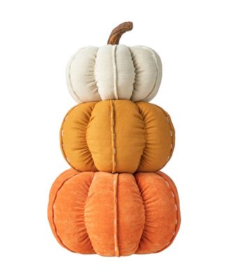 13" H Fall Stacked Fabric Pumpkin