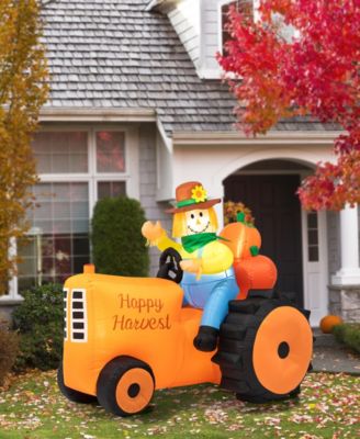 7' Fall Lighted Inflatable Tractor Decor