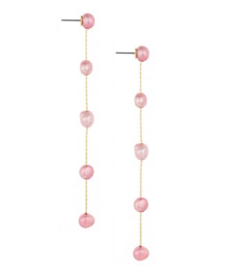 18K Gold Plated Brass Dripping in Freshwater Pearl Earrings