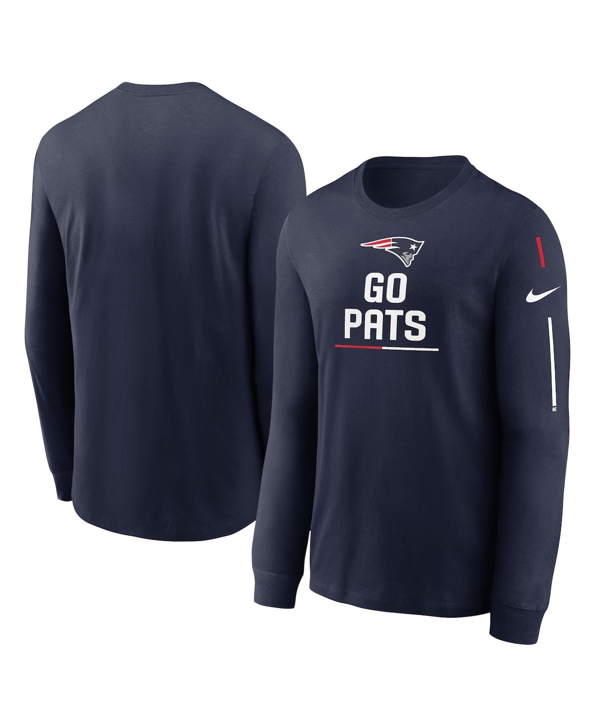 Nike Men's Team Slogan (nfl New England Patriots) Long-sleeve T-shirt In Blue