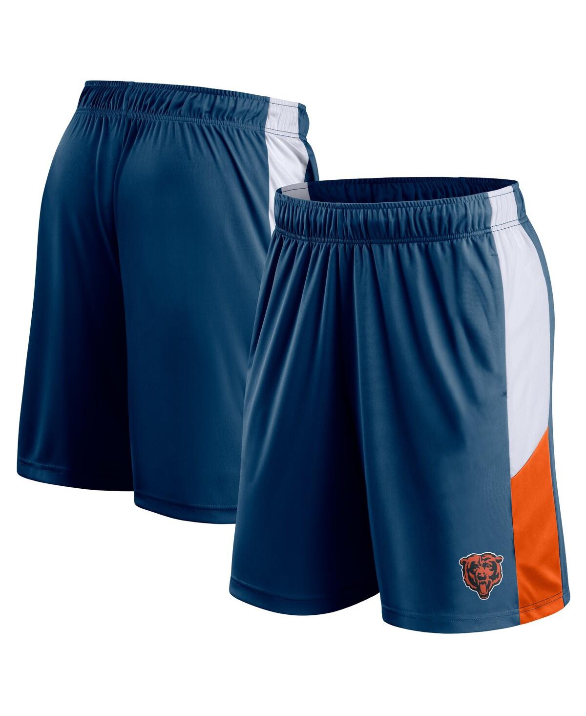 Shop Fanatics Men's  Navy Chicago Bears Prep Colorblock Shorts