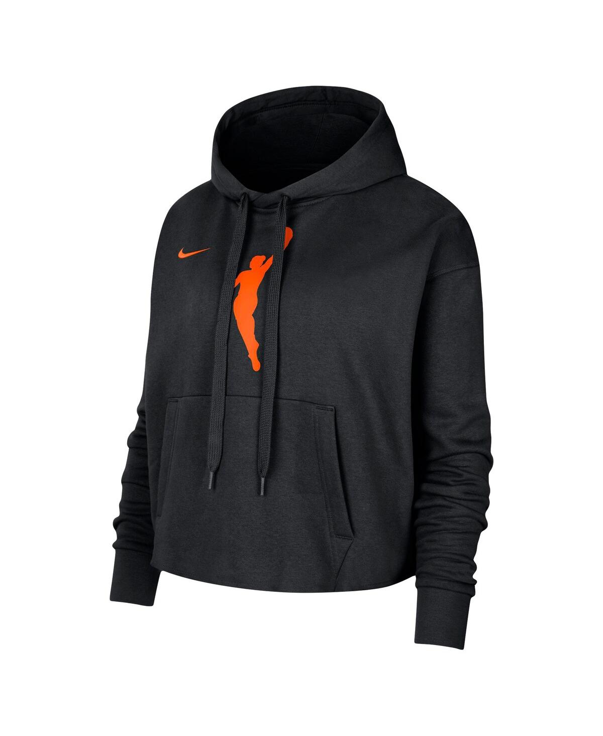 Nike Women's  Black Wnba Logowoman Team 13 Cropped Pullover Hoodie In Black