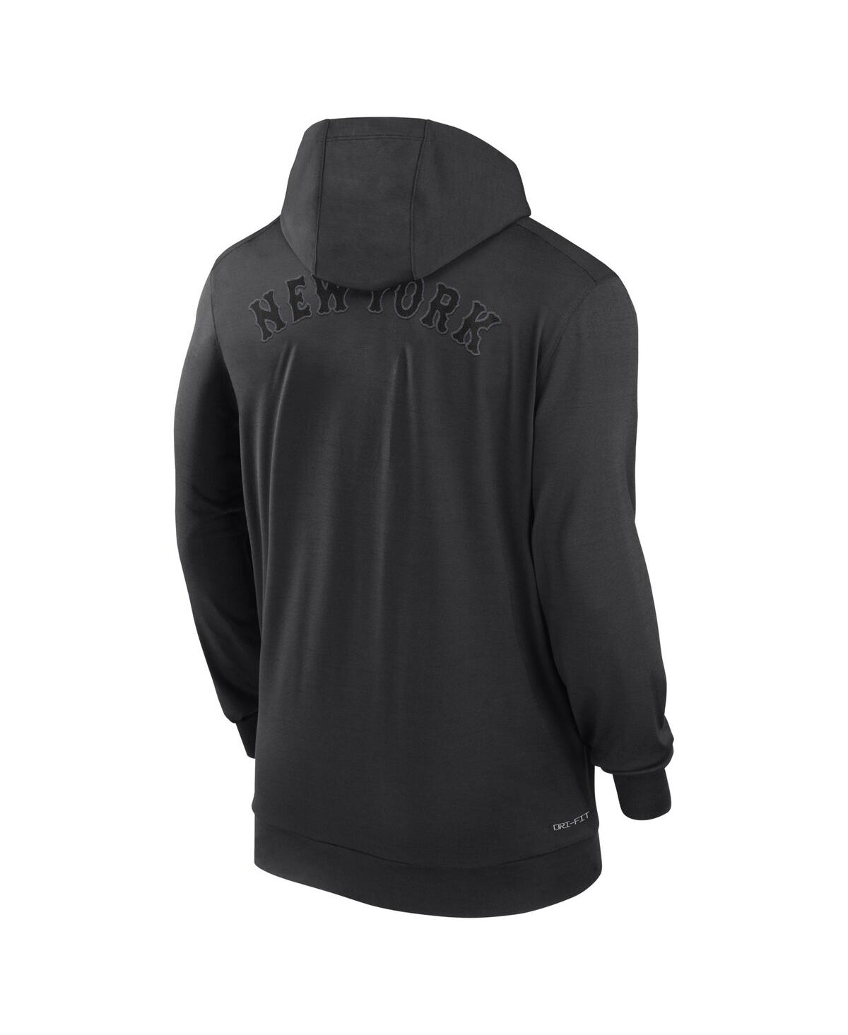 Shop Nike Men's  Black New York Mets Authentic Collection Travel Performance Full-zip Hoodie