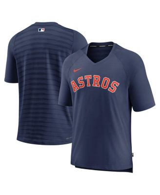 Men's Navy Houston Astros Authentic Collection Pregame Raglan Performance V-Neck T-shirt