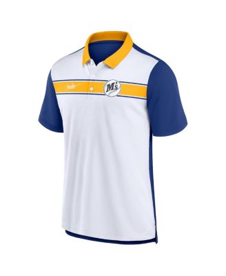 Men's White, Royal Seattle Mariners Rewind Stripe Polo Shirt