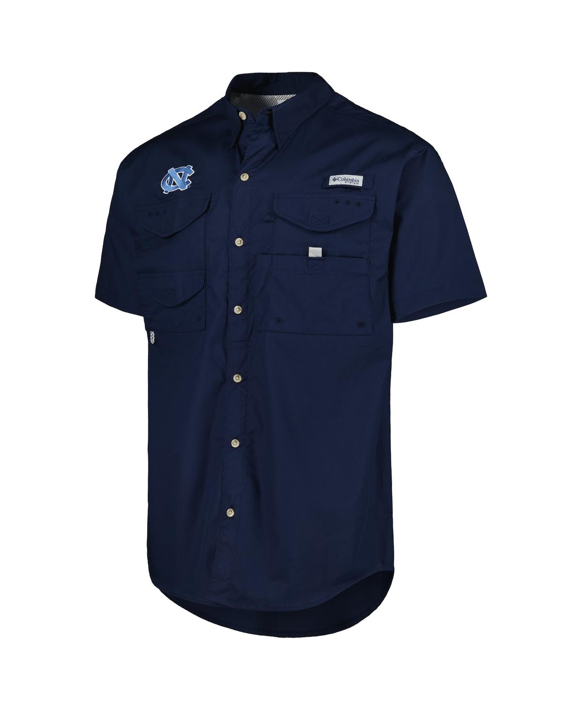 Shop Columbia Men's  Navy North Carolina Tar Heels Bonehead Button-up Shirt