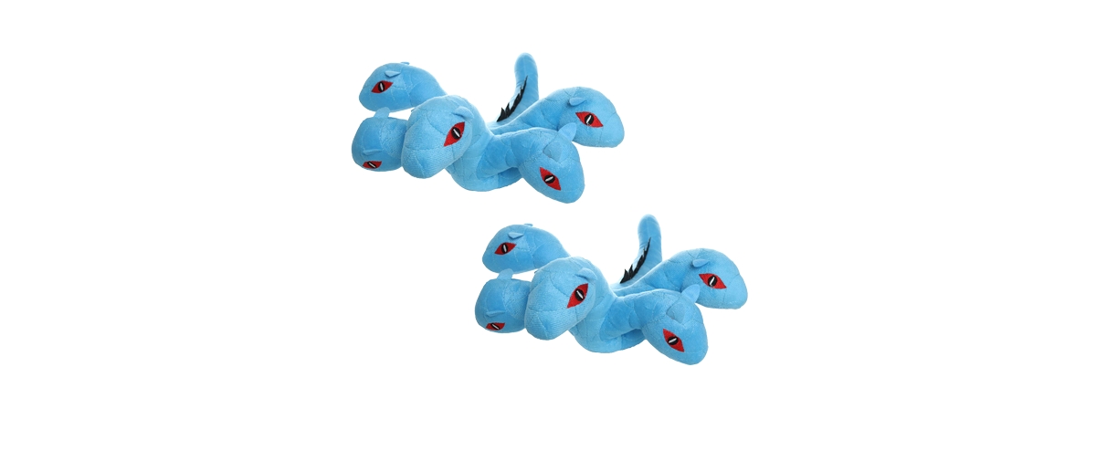 Dragon Hydra, 2-Pack Dog Toys - Blue