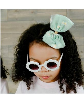 Girls Sage Daisy Bow Headband
