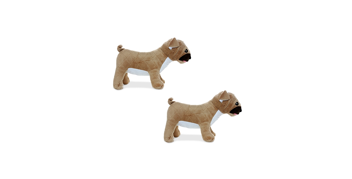 Farm Pug, 2-Pack Dog Toys - Brown