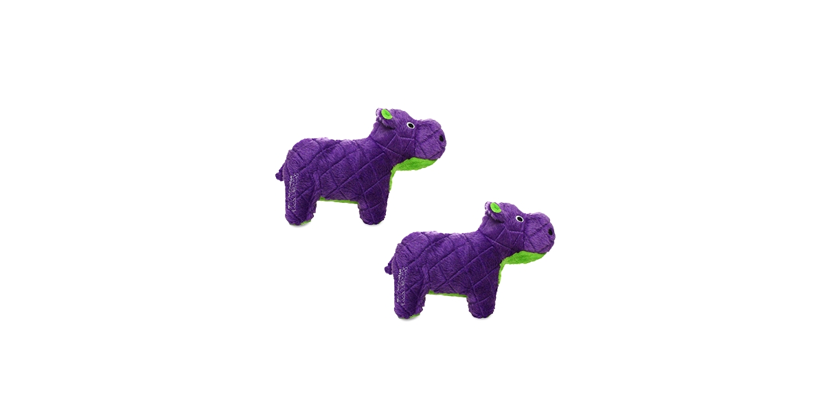 Safari Hippo Purple, 2-Pack Dog Toys - Purple