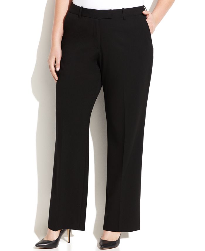 Calvin Klein Petite Plus Size Madison Straight Leg Pants Macy s