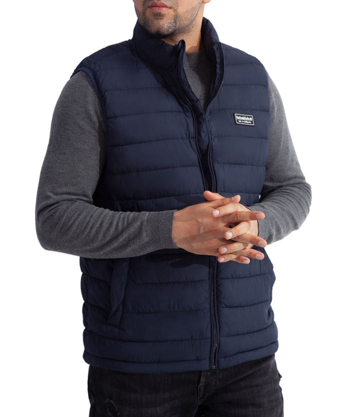 Men's Light Puffer Packable Vest, up to 2XL - Olive