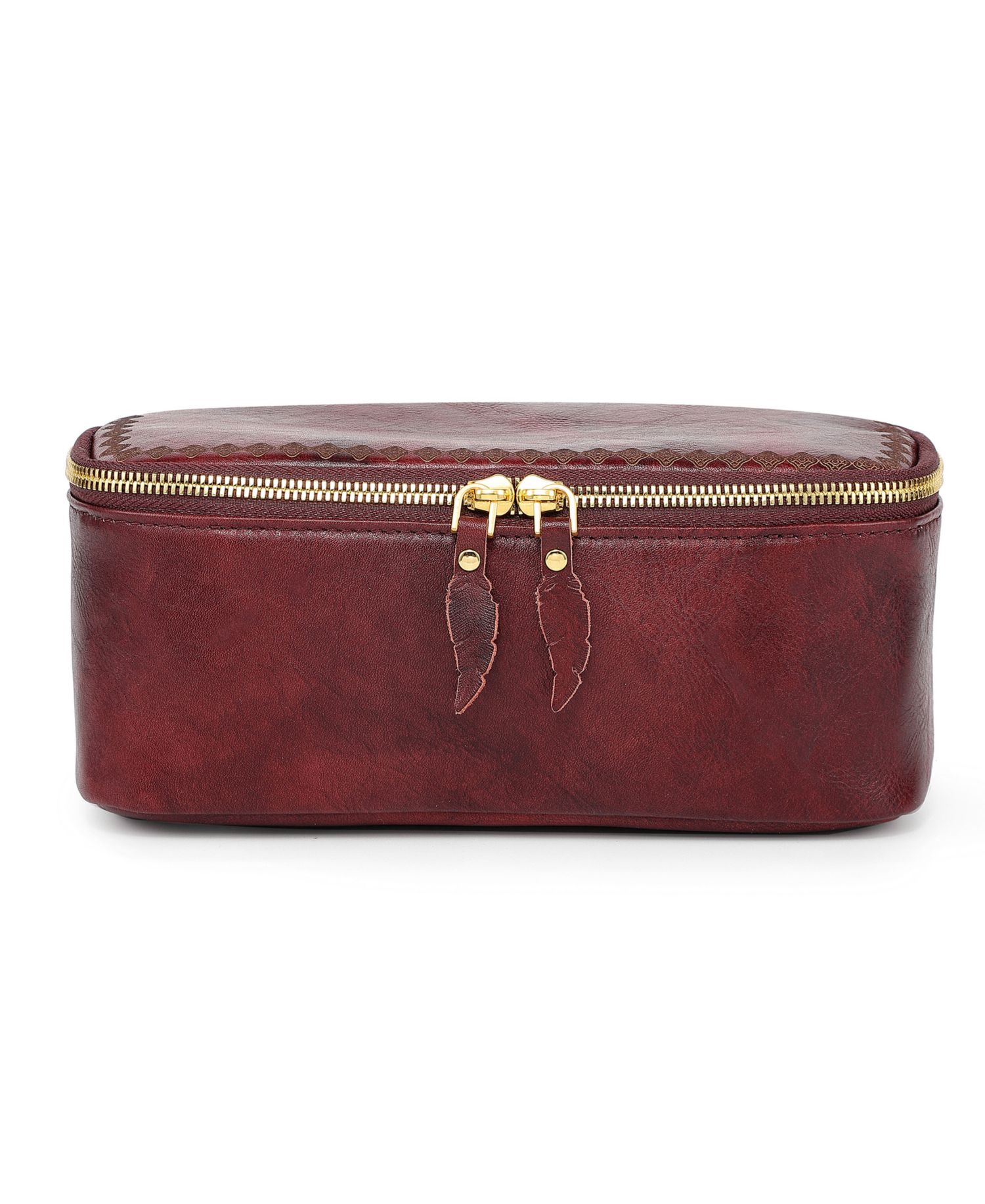 Celosia Rectangular Leather Jewelry Case