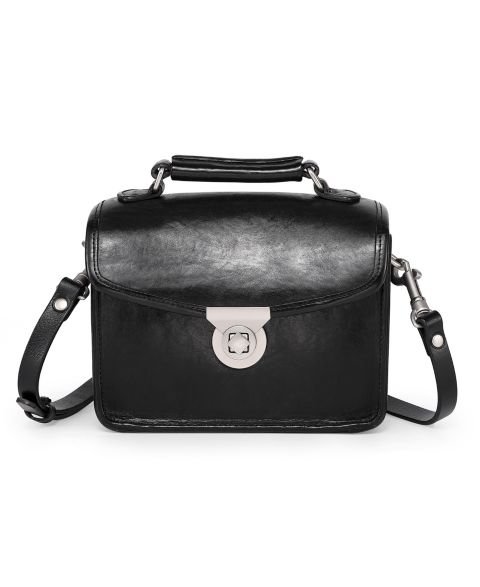 Женская сумка OLD TREND Laurel Mini Leather Convertible Pushlock Crossbody, цвет: Чёрный