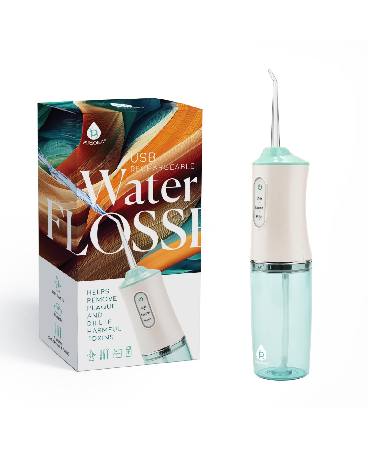 PURSONIC USB RECHARGEABLE ORAL IRRIGATOR WATER FLOSSER