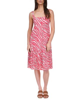 Michael Kors - Women's Zebra Sleeveless Midi Dress