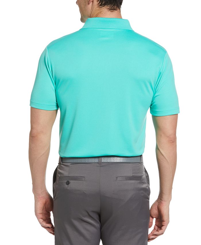 PGA TOUR Men's Airflux Solid Mesh Short Sleeve Golf Polo Shirt