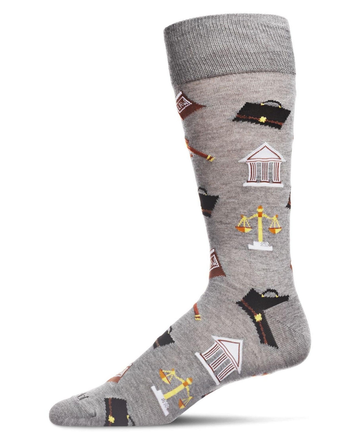 Men's Law and Order Heathered Rayon from Bamboo Novelty Crew Socks - Denim Heather