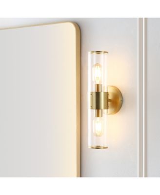 Quinn 15.5" 2-Light Mid-Century Modern Iron, Acrylic LED Sconce