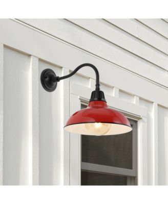 Aurora 12.25" 1-Light Farmhouse Industrial Indoor, Outdoor Iron LED Gooseneck Arm Outdoor Sconce