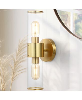 Quinn 15.5" 2-Light Mid-Century Modern Iron, Acrylic LED Sconce