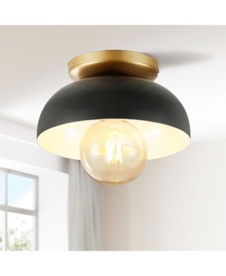 Paulina 8.5" 1-Light Classic Industrial Iron LED Flush Mount
