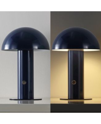 Boletus 10.75" Contemporary Bohemian Rechargeable, Cordless Iron Integrated LED Mushroom Table Lamp