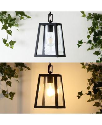 Glendale 6.75" 1-Light Farmhouse Industrial Iron, Glass Outdoor LED Pendant