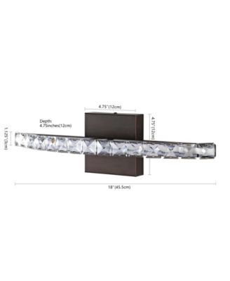 Alyson 18" 1-Light Bohemian Industrial Iron, Acrylic Integrated LED Vanity Light