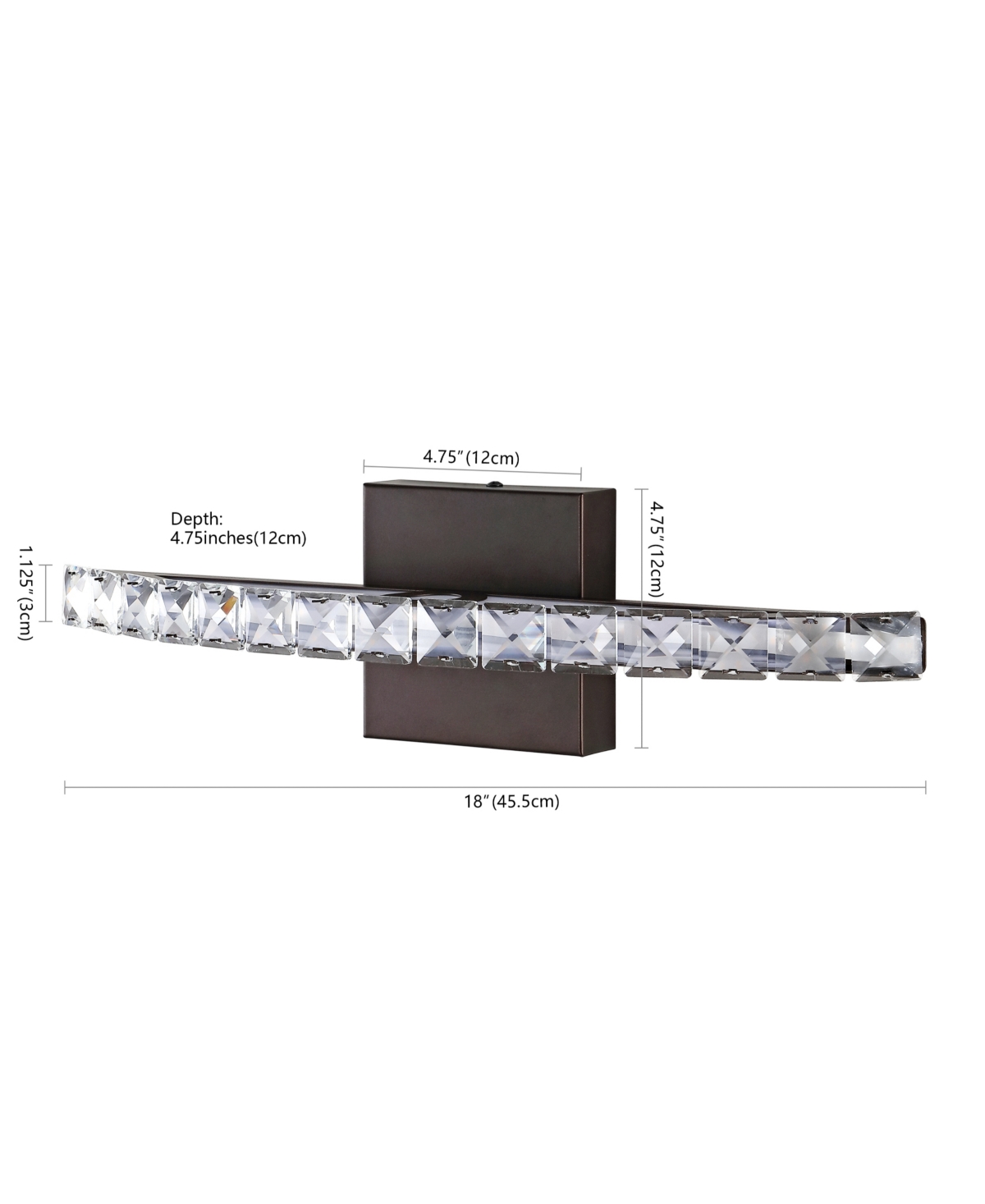 Alyson 1-Light Bohemian Industrial Iron, Acrylic Integrated Led Vanity Light - Clear