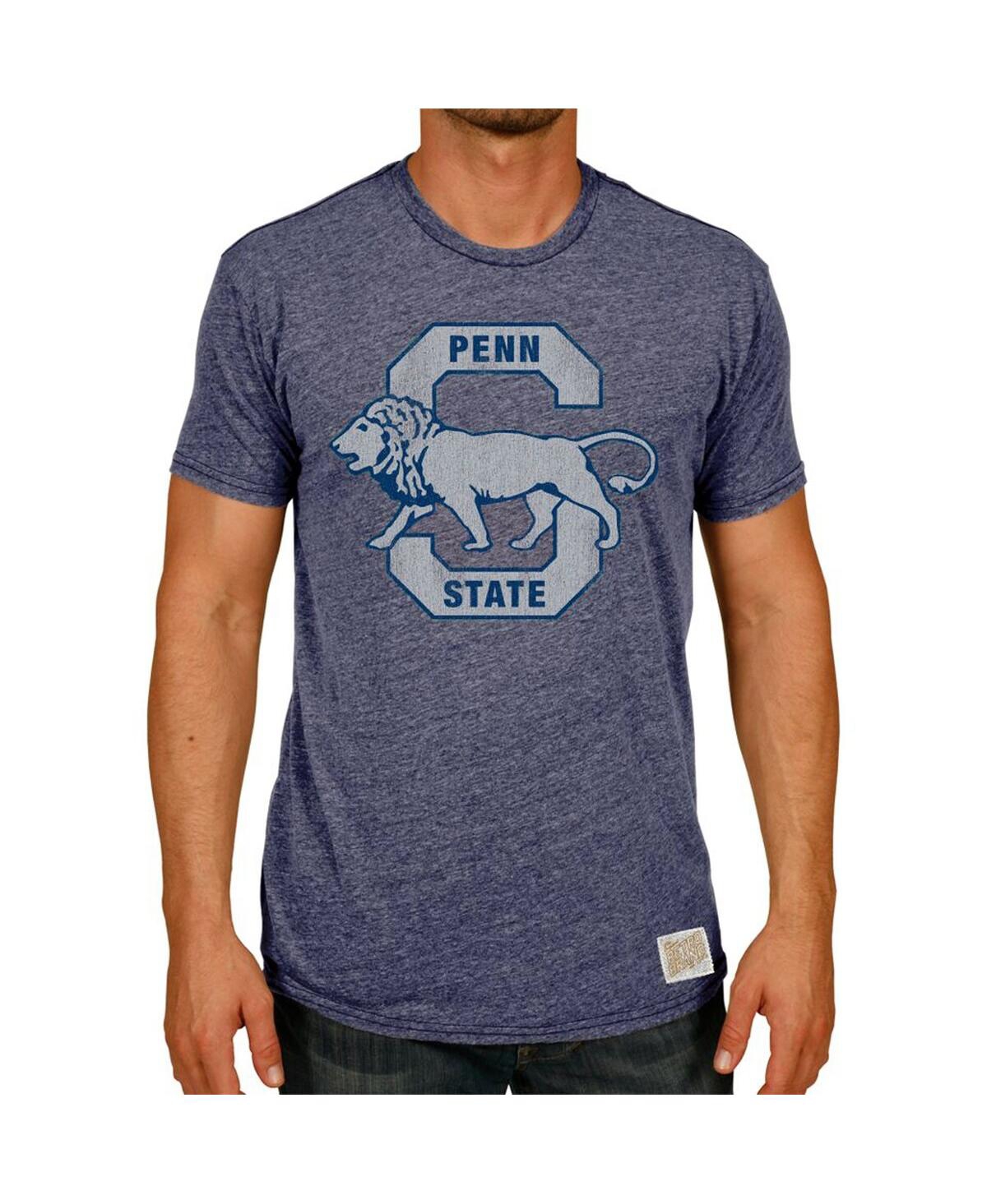 Shop Retro Brand Men's Original  Heathered Navy Penn State Nittany Lions Vintage-like S Tri-blend T-shirt