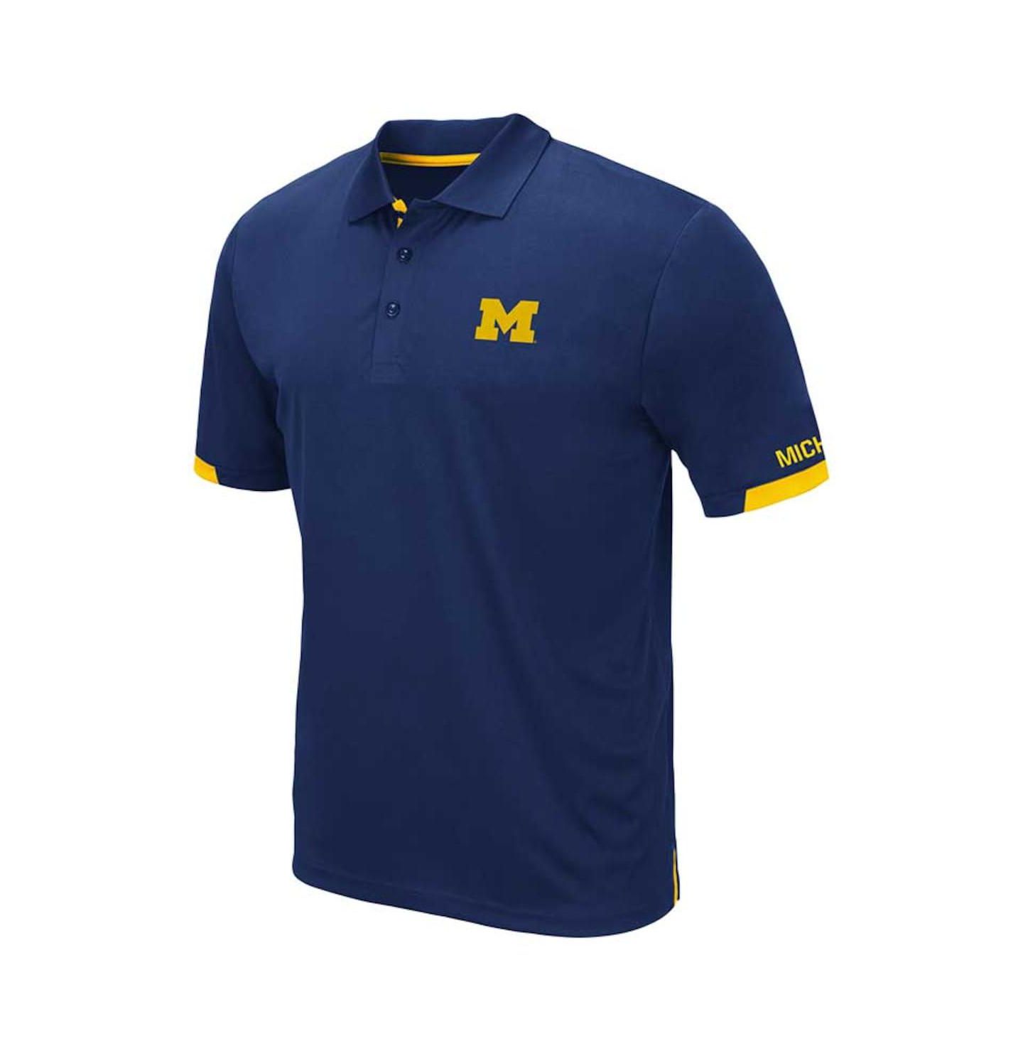 Мужское поло Colosseum Navy Michigan Wolverines Big and Tall Santry Polo Shirt — фото 3