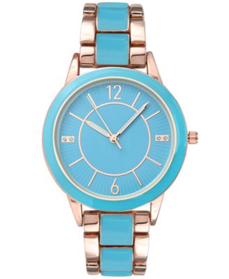 I.N.C. International Concepts Women's Blue & Gold-Tone Bracelet Watch ...