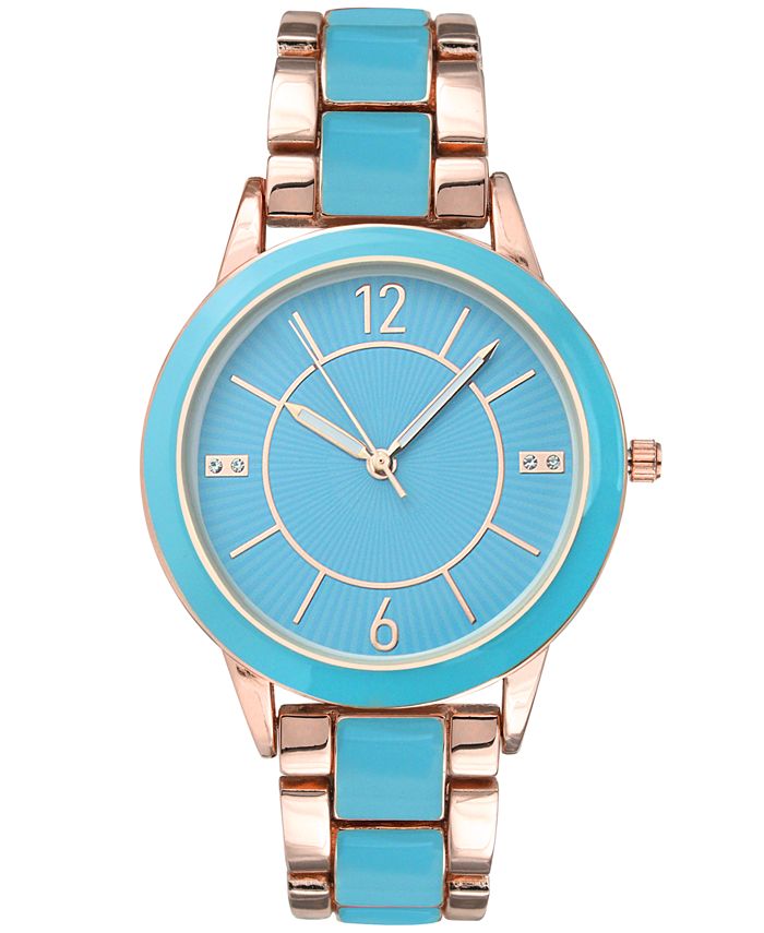 I.N.C. International Concepts Women's Blue & Gold-Tone Bracelet Watch ...