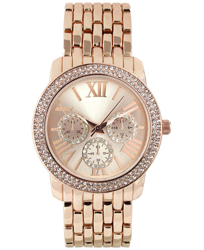 I.N.C. International Concepts Women's Rose Gold-Tone Bracelet Watch ...