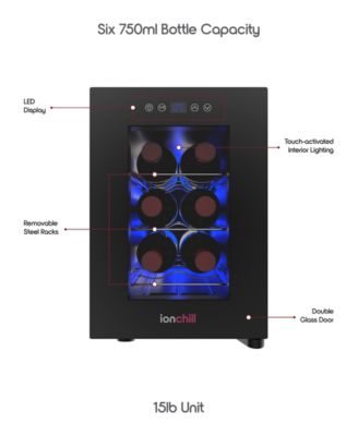 IonChill 6-Bottle Wine Cooler 13-Liter Mini Fridge