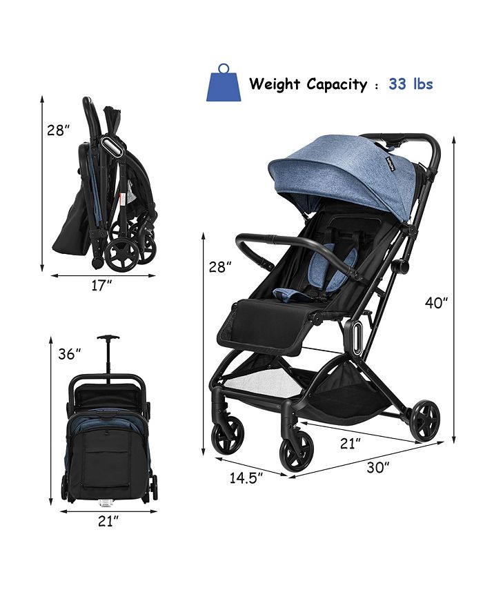 Costway Lightweight Baby Stroller Foldable Travel Stroller for Airplane Macy's