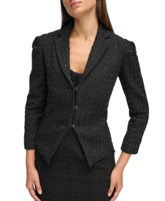Donna Karan - Women's Ribbon-Tweed 3/4-Sleeve Jacket