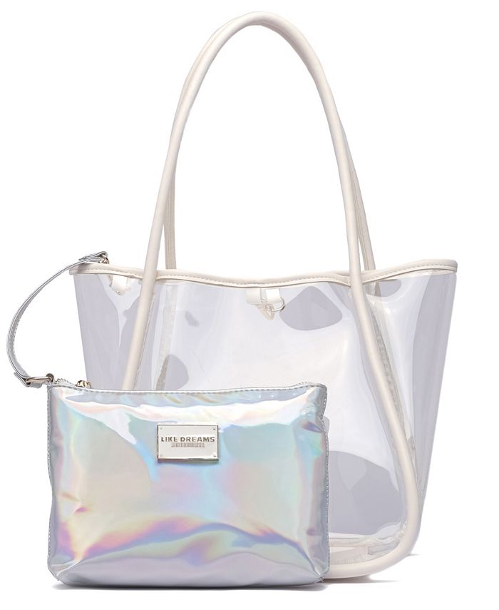 LIKE DREAMS Serene Hologram Clear Large Clutch and Tote Set Macy s