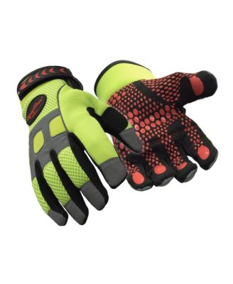 Men's Insulated HiVis Super Grip Gloves - High-Visibility, Warm Work Gloves, Non-Slip Grip, Water-Resistant, Cold-Weather Protection