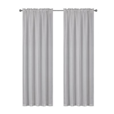 Montauk Accents Ultra Lux 2 Piece Rod Pocket Silver Sheer Voile Window Curtain Panels - 84 in. Long