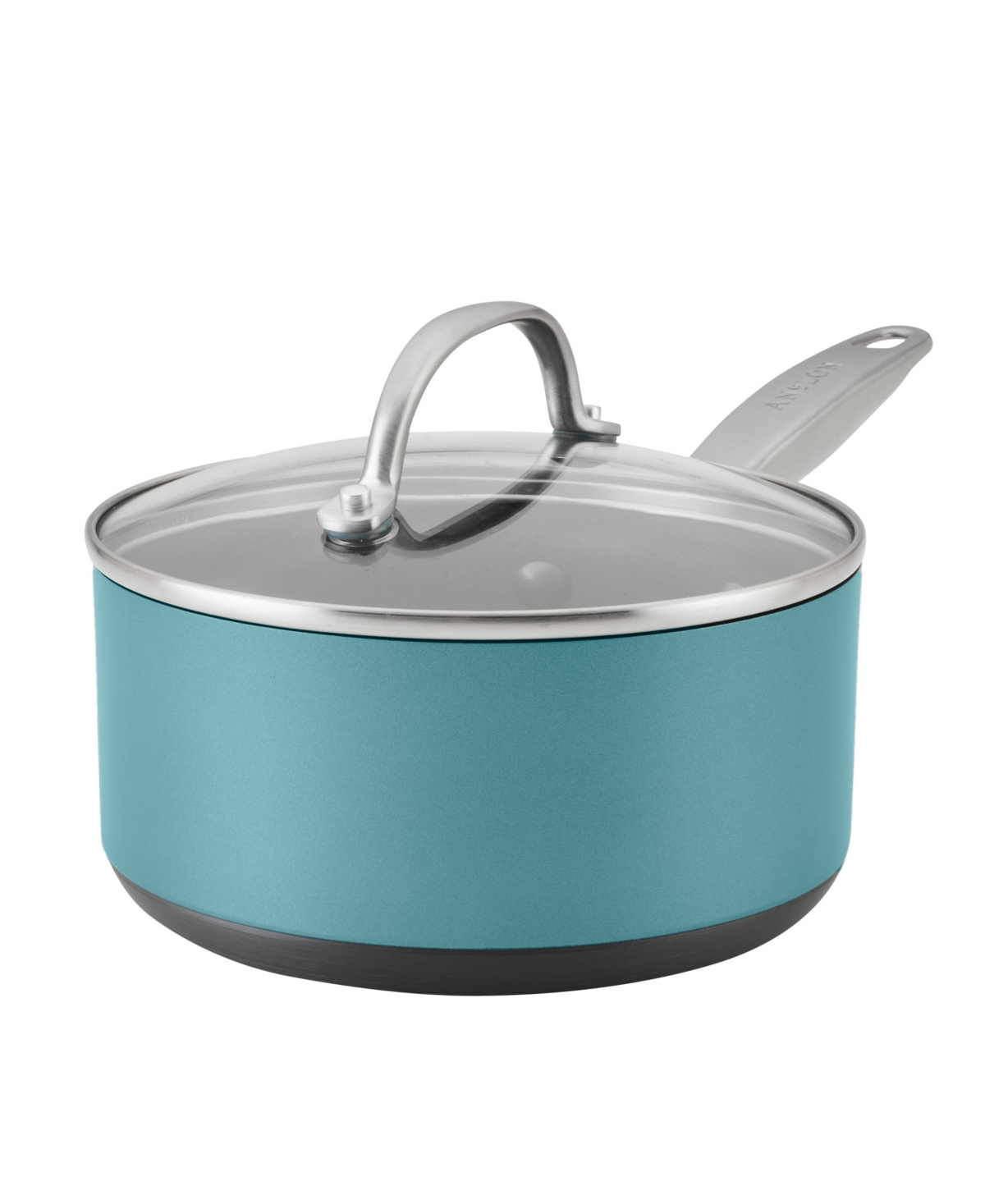 Shop Anolon Achieve Hard Anodized Nonstick 2 Quart Sauce Pan With Lid In Teal