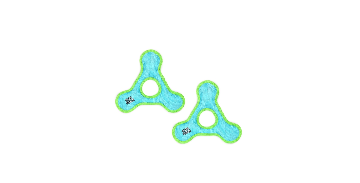 Triangle Ring Tiger Blue-Green, 2-Pack Dog Toys - Bright Blue