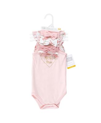 Baby Girls Hudson Sleeveless Bodysuit and Headband Set, Soft Pink Roses