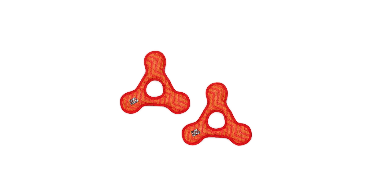 Triangle Ring ZigZag Red-Red, 2-Pack Dog Toys - Bright Red