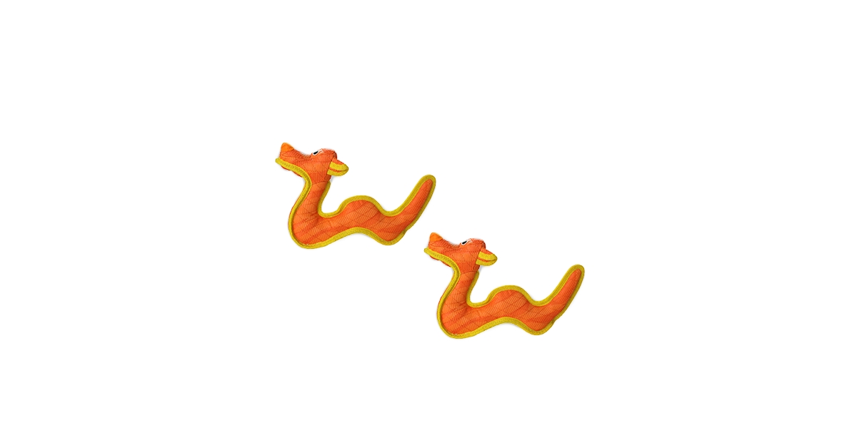 Dragon Tiger Orange-Yellow, 2-Pack Dog Toys - Bright Orange