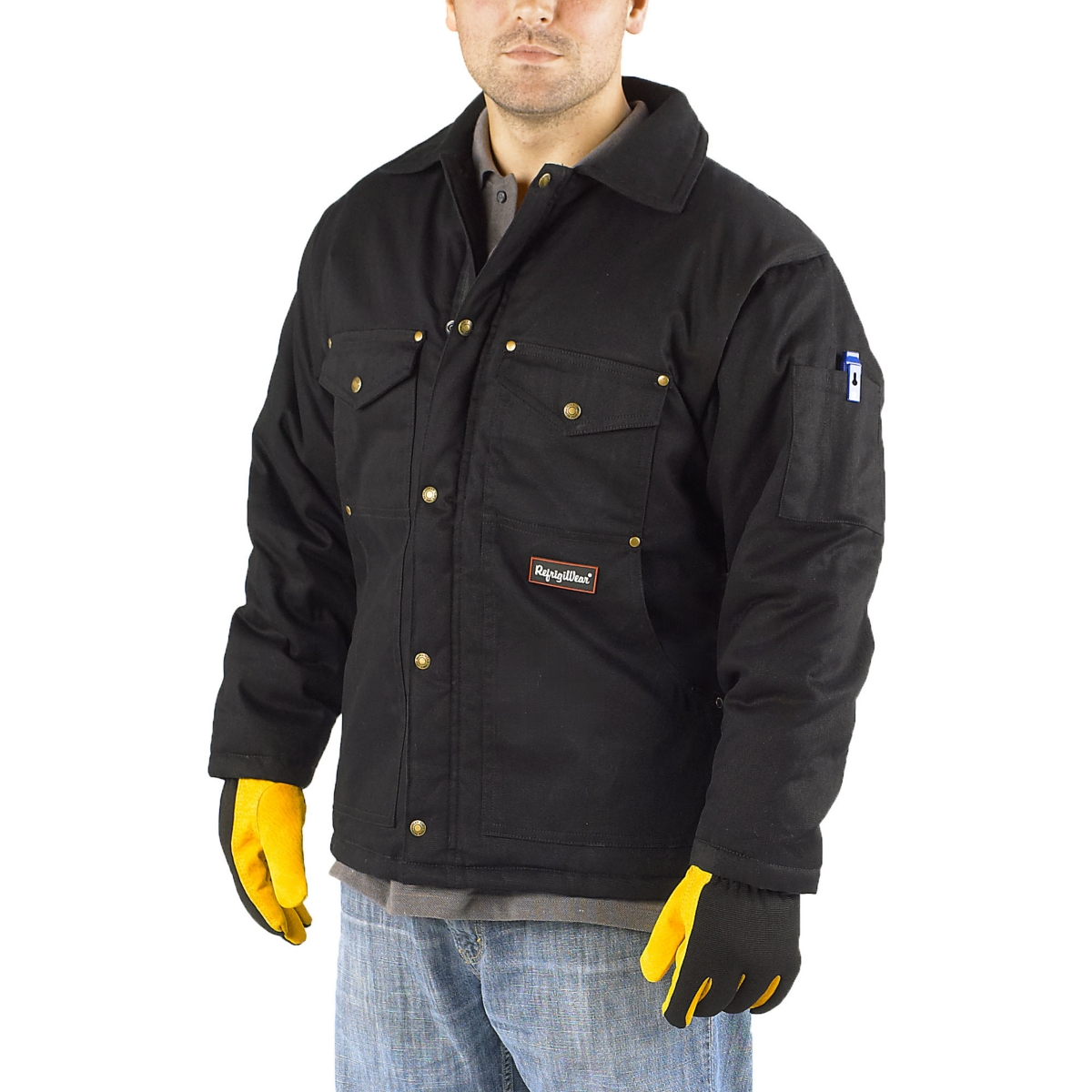 Men's ComfortGuard Insulated Workwear Utility Jacket Water-Resistant - Black