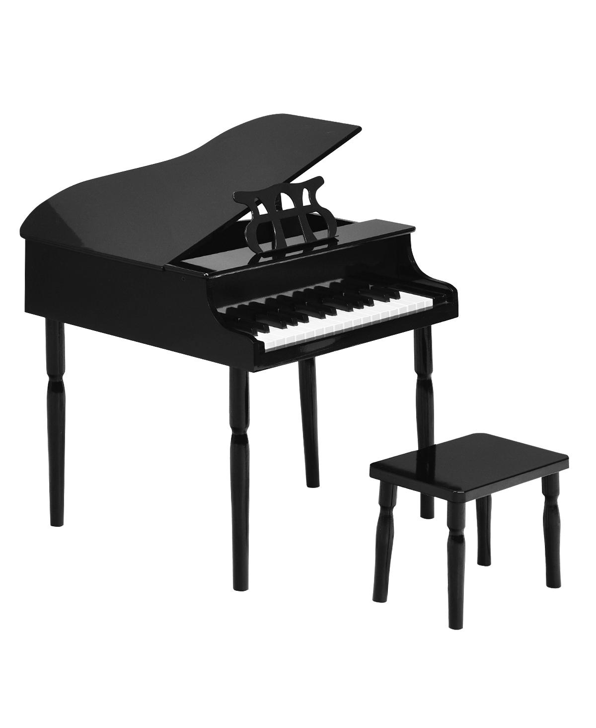 Costway 30-key Classic Baby Grand Piano Toddler Toy Wood W/ Bench & Music Rack In Black