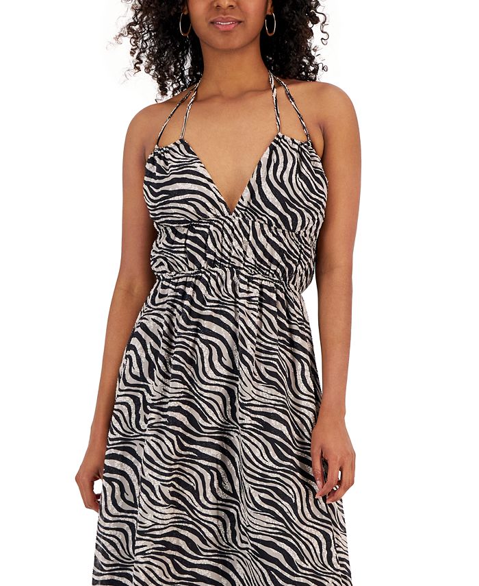 Rachel Roy Women's Crisscross Halter Maxi Dress Purple Size XX-Large