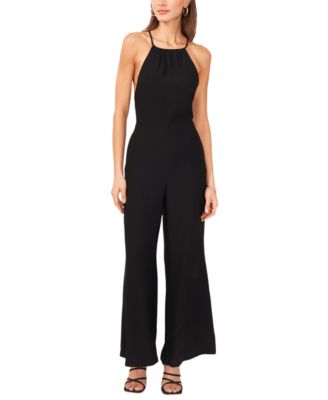1.STATE - Women's Open-Back Halter Wide-Leg Jumpsuit